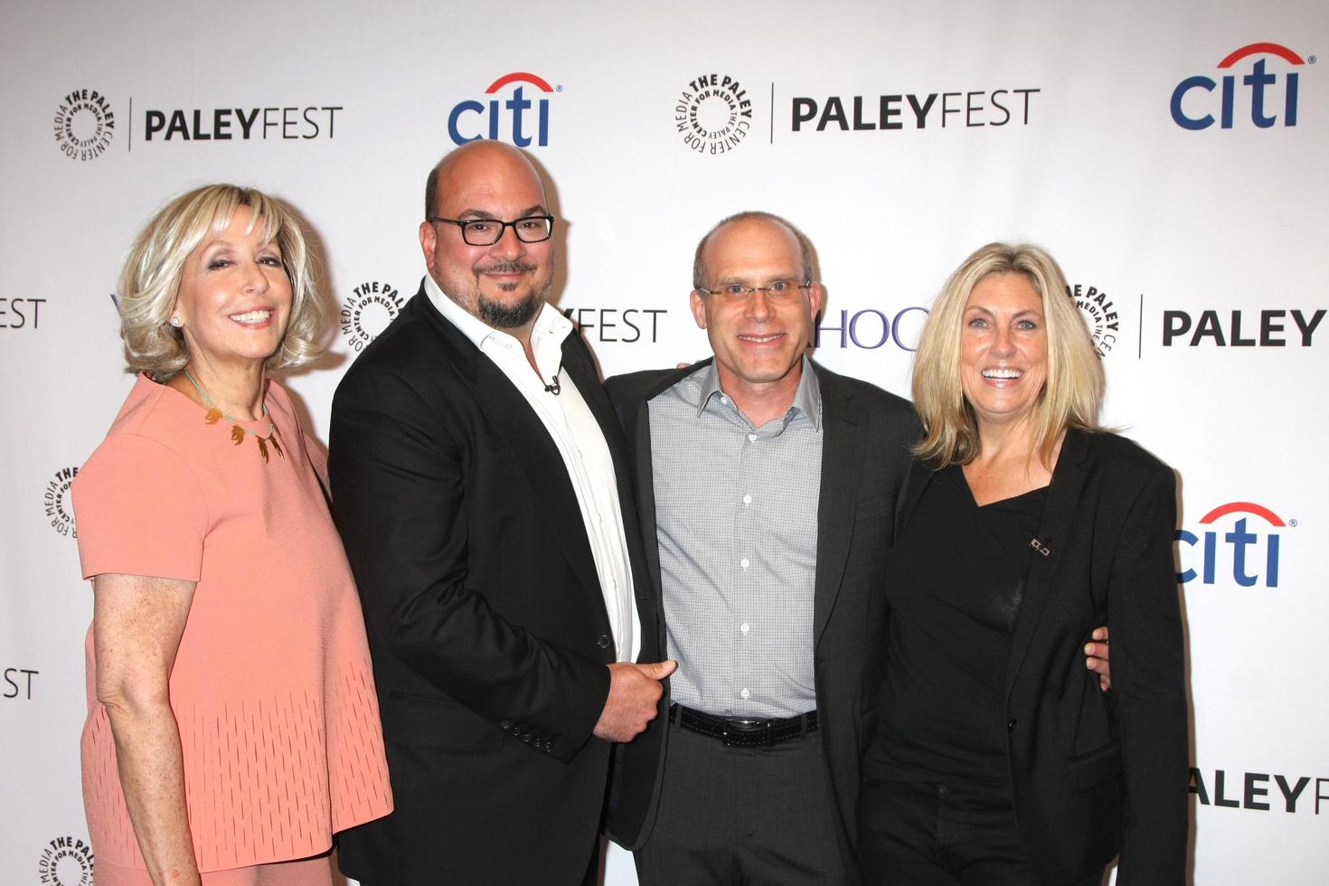 LOS ANGELES, SEP 16 - Carol Mendelsohn, Anthony E Zuiker, Jonathan Littman, Ann Donahue at the PaleyFest 2015 Fall TV Preview, CSI Farewell Salute at the Paley Center For Media on September 16, 2015 in Beverly Hills, CA photo