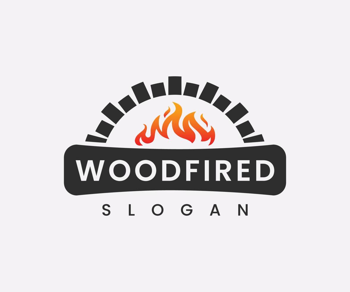 Firewood Oven Woodfired Logo. Brick Oven Pizza Logo vector