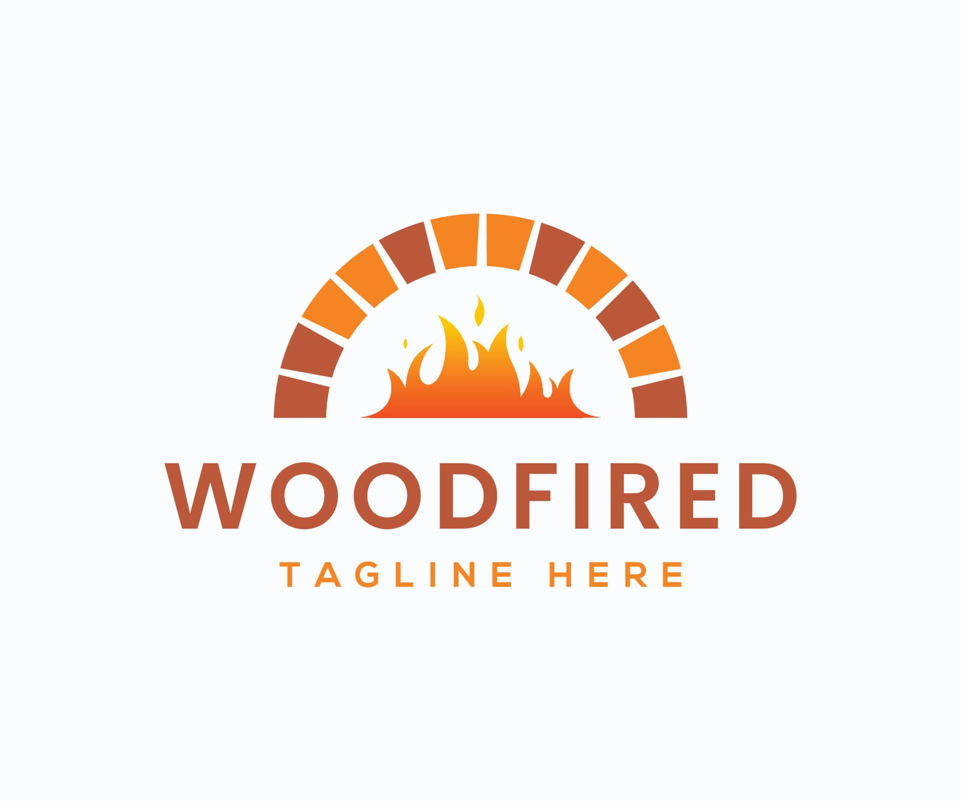 Firewood Brick Oven and Wood Fired Logo Design 12335877 Vector Art at
