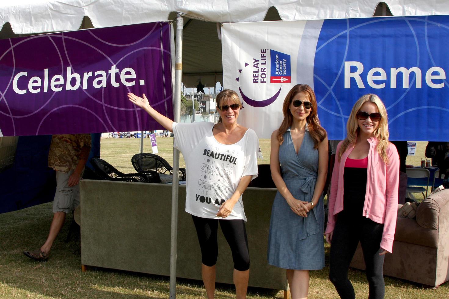 LOS ANGELES, JUL 30 - Nancy Grahn, Lisa LoCicero, Julie Marie Berman at the 2nd Annual American Cancer Society s Hollywood Relay For Life  at Helen Bernstein High School on July 30, 2011 in Los Angeles, CA photo