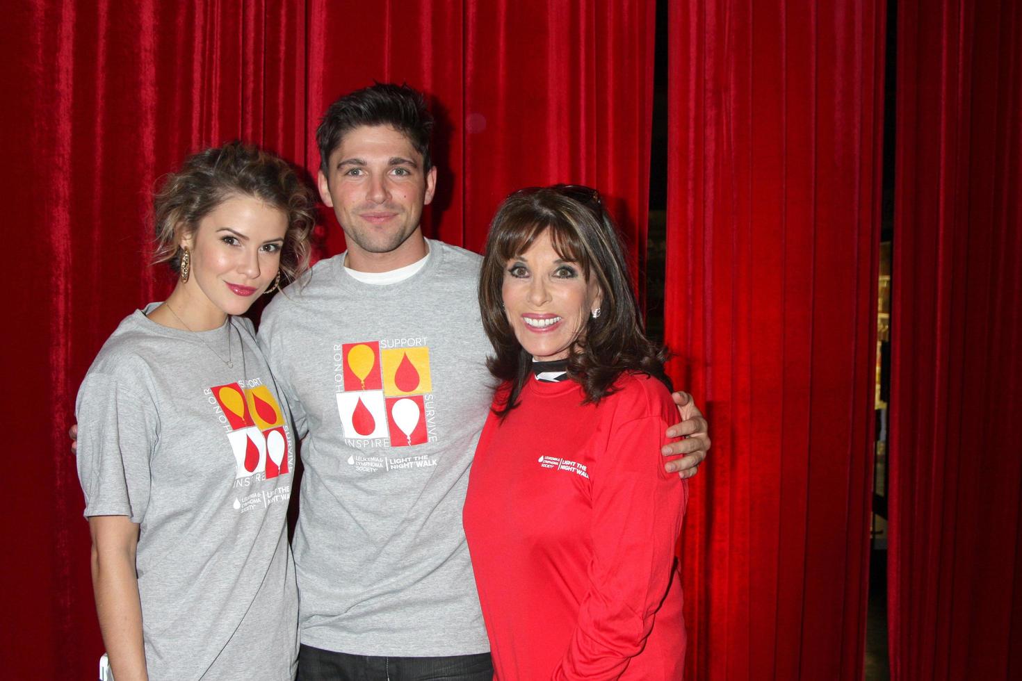 LOS ANGELES, OCT 6 - Robert Adamson, Linsey Godfrey, Kate Linder at the Light The Night The Walk to benefit the Leukemia-Lymphoma Society at Sunset-Gower Studios on October 6, 2013 in Los Angeles, CA photo