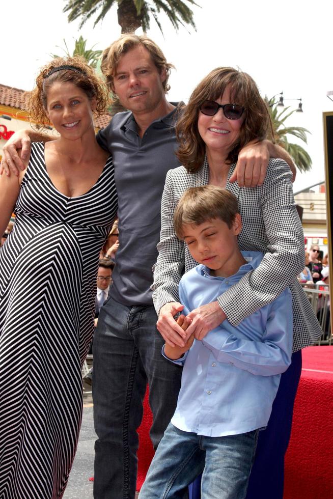 LOS ANGELES, MAY 5 - Sally Field, her son Eli Craig, daughter-in-law Sasha Craig L and grandson Noah Craig R at the Sally Field Hollywood Walk of Fame Star Ceremony at Hollywood Wax Museum on May 5, 2014 in Los Angeles, CA photo