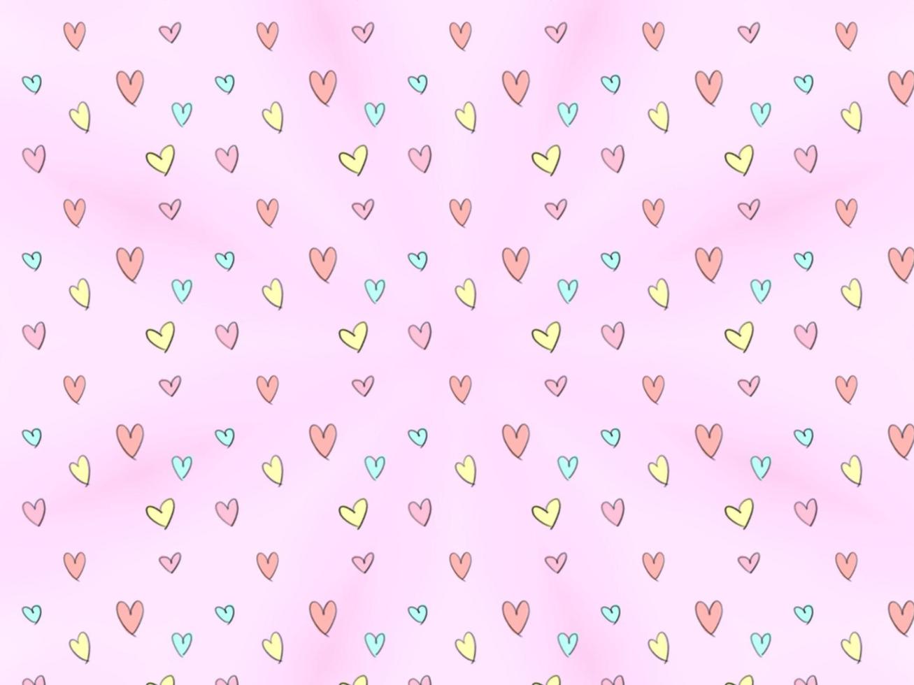 pastel cute hearts on blurred gradient pink background 12336511 Vector ...