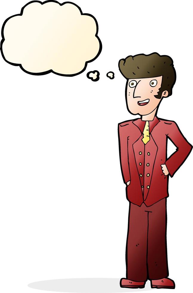 cartoon upperclass man with thought bubble vector