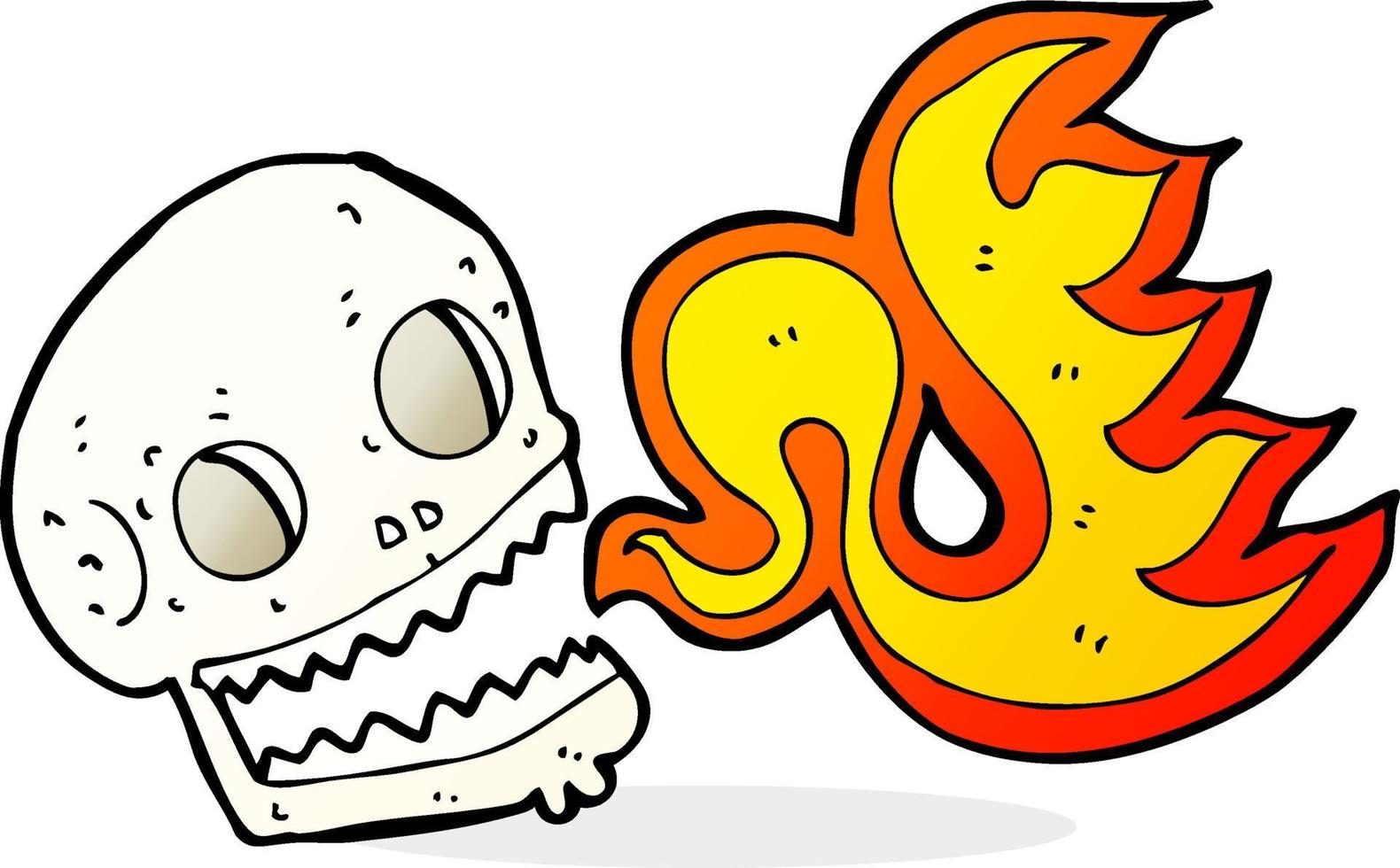 cartoon flaming skull vector