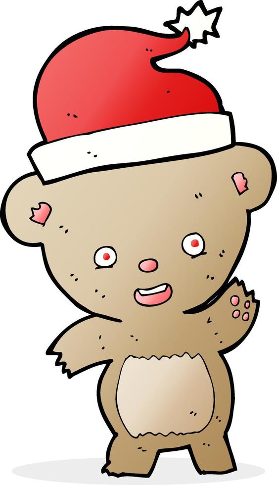 cartoon christmas teddy bear vector