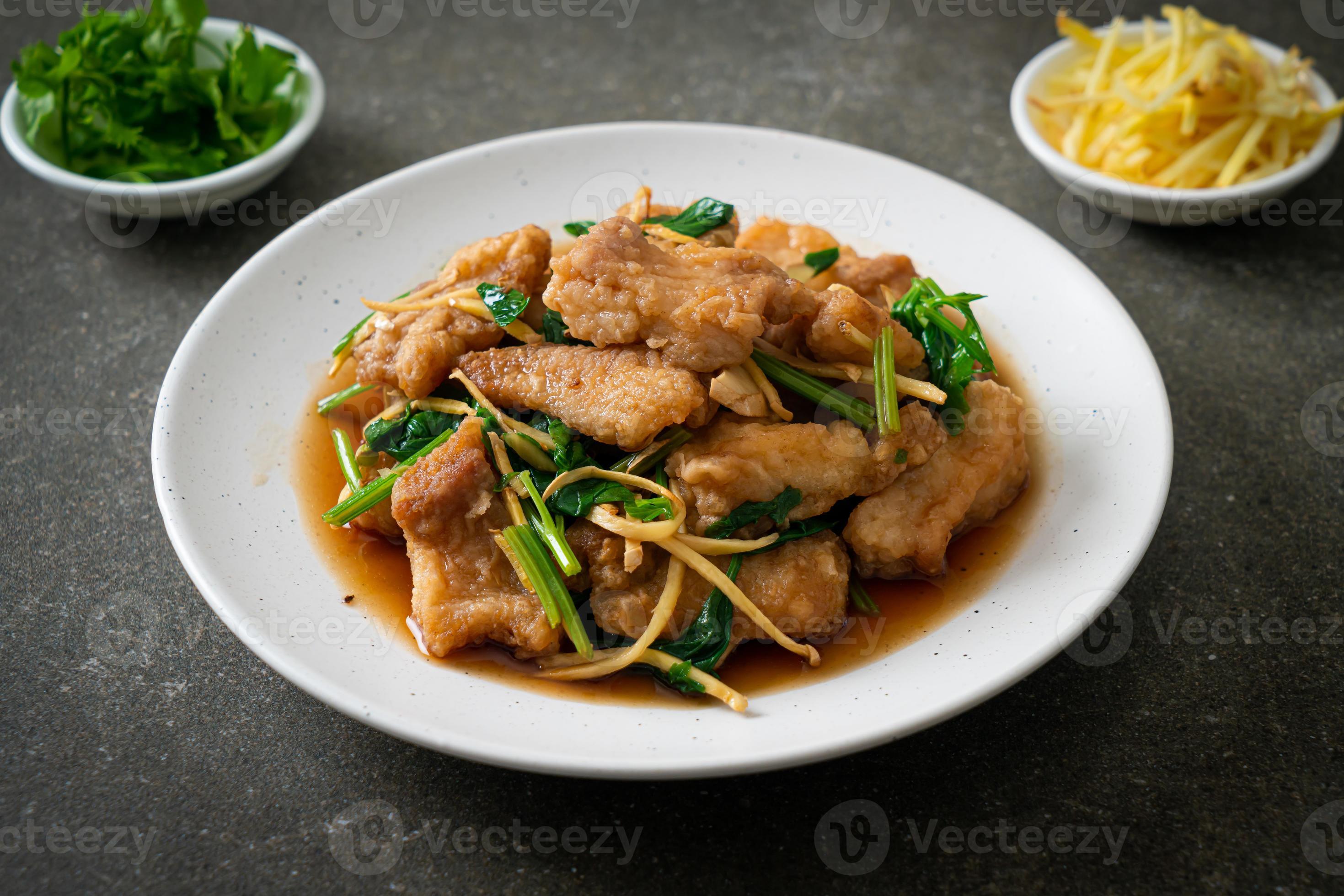 Stir Fried Fish with Chinese Celery 12336705 Stock Photo at Vecteezy