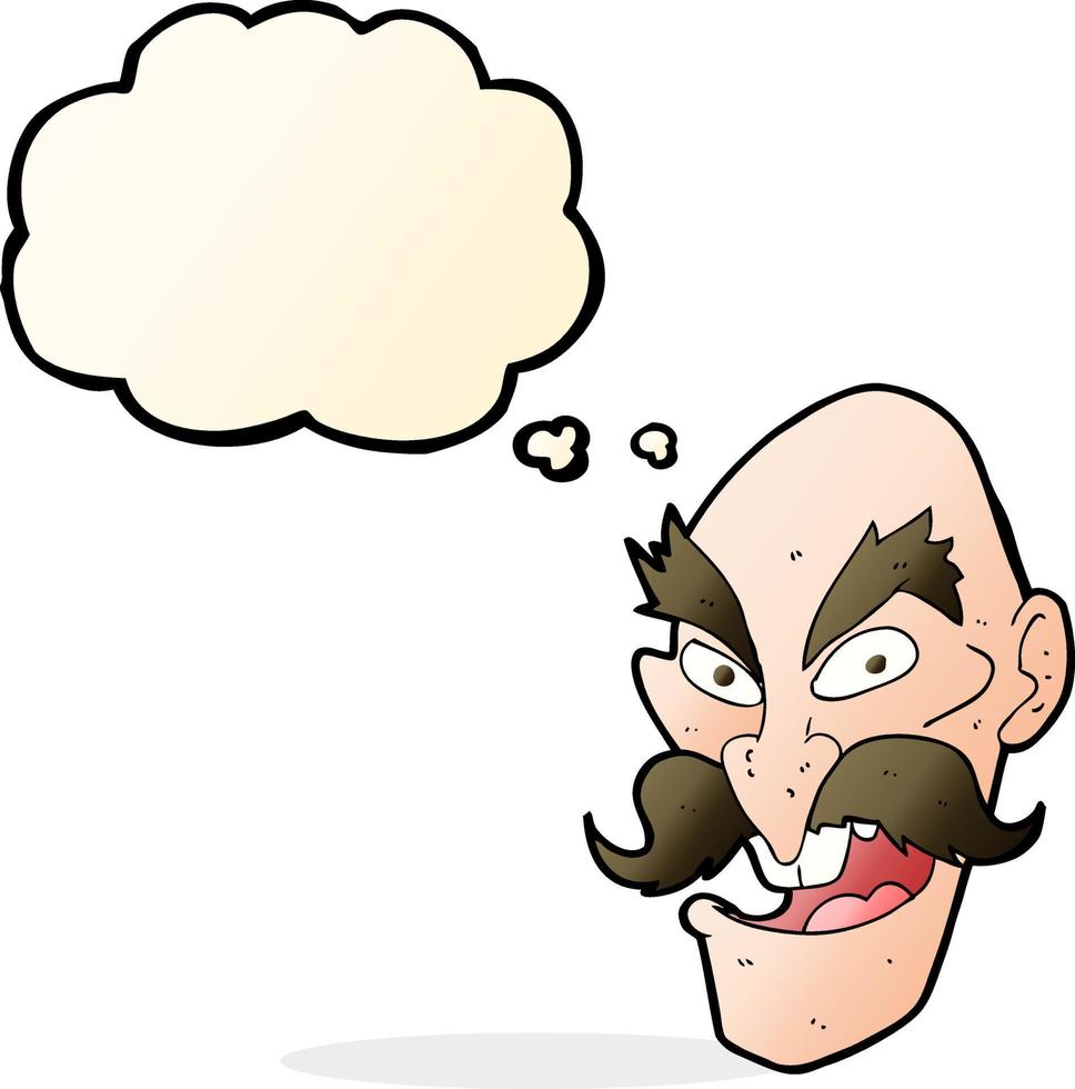 cartoon evil old man face with thought bubble 12337080 Vector Art at  Vecteezy