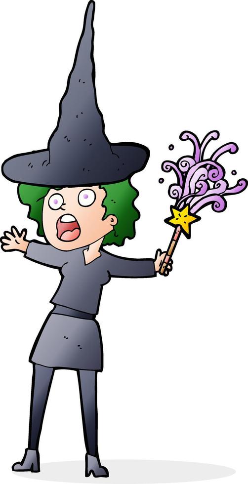 bruja de halloween de dibujos animados vector