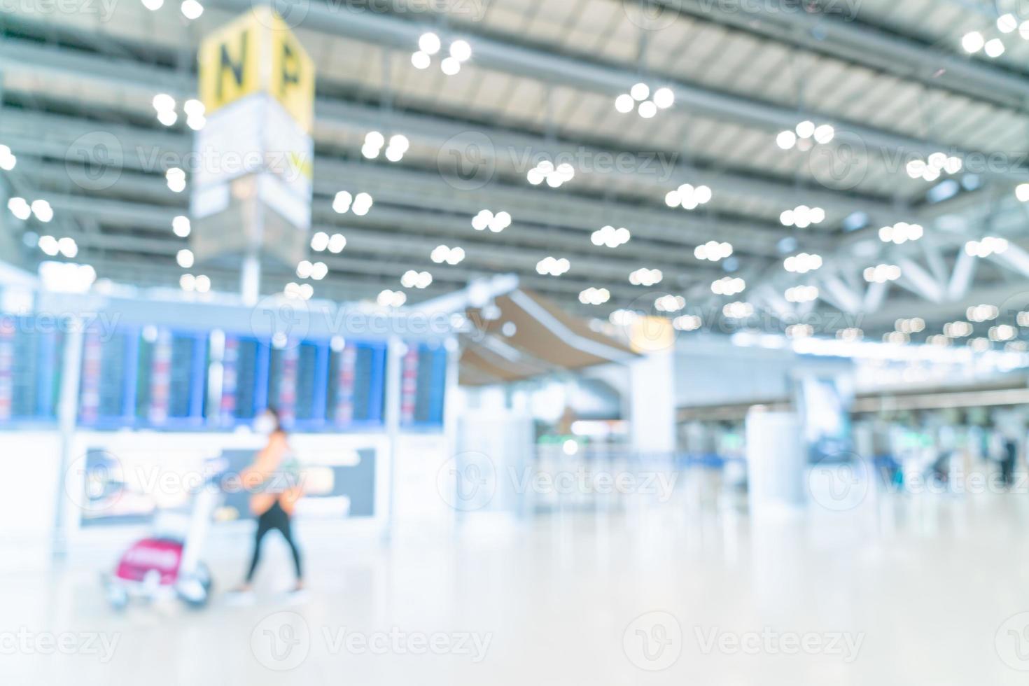 abstract blur airport terminal for background photo