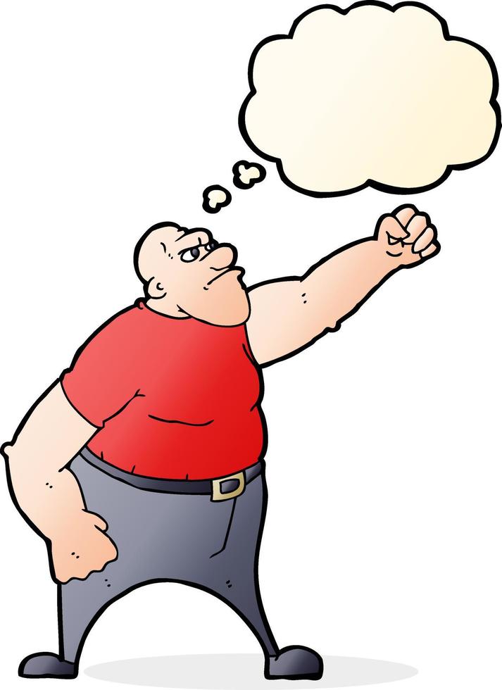 cartoon angry man with thought bubble vector