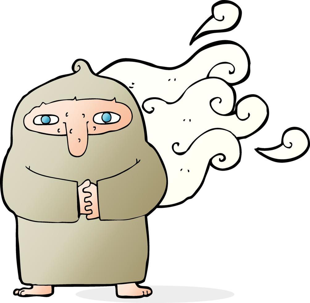 cartoon smelly monk vector