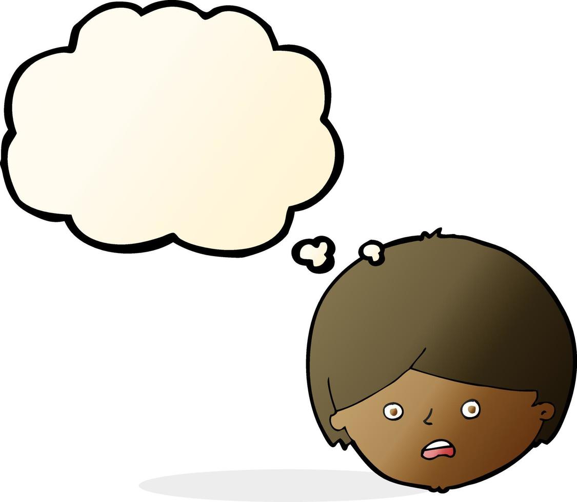 cartoon unhappy boy  with thought bubble vector