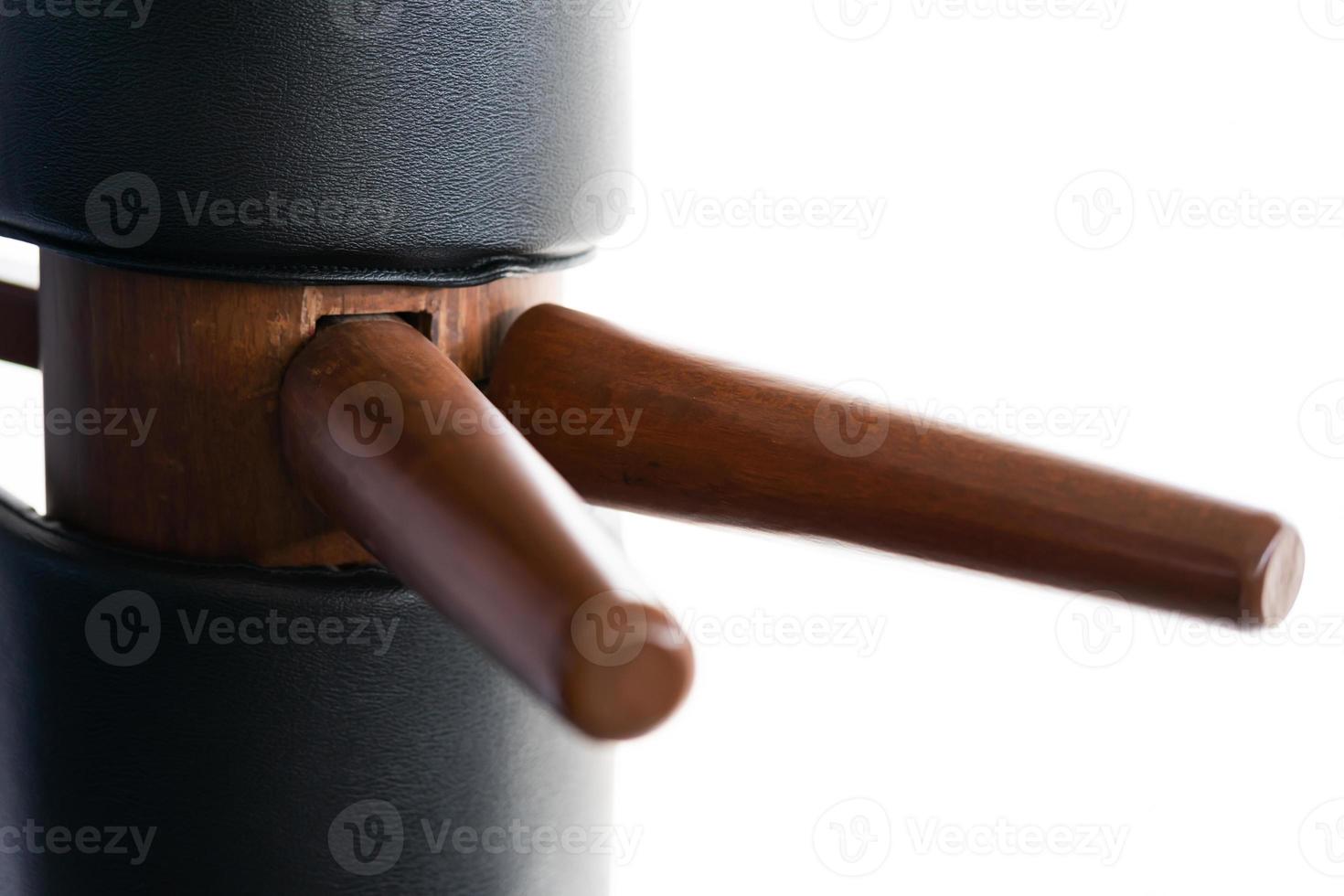 wooden dummy on a background. Wing Chun Kung Fu Self defense photo