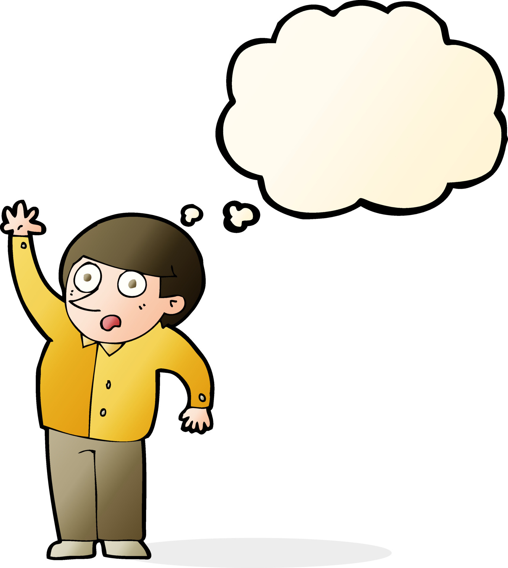 Cartoon Man Asking Question With Thought Bubble 12337466 Vector Art At