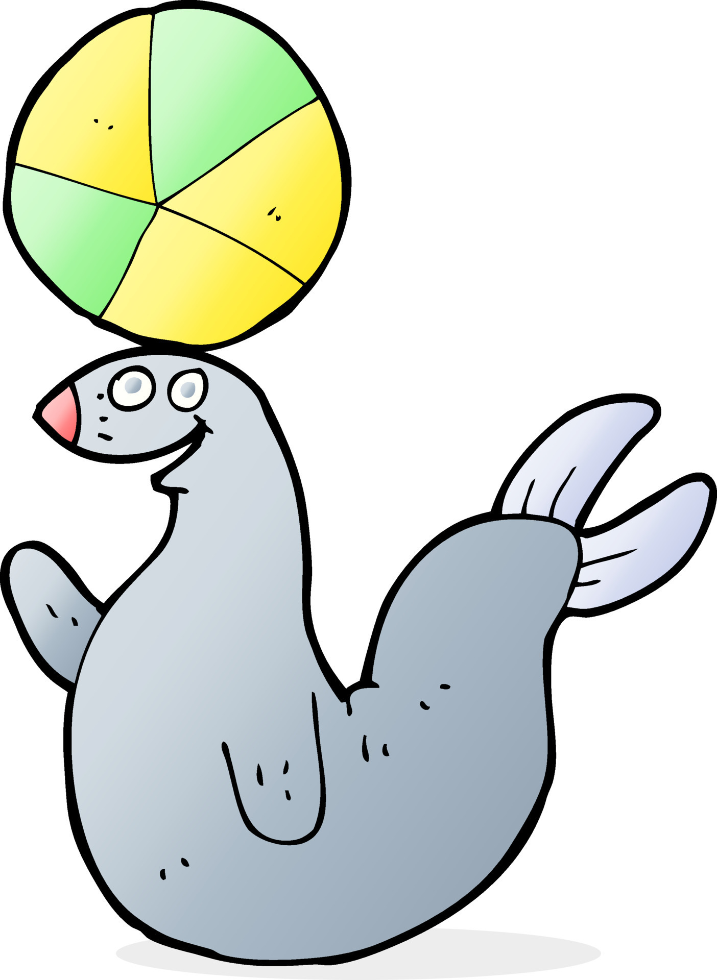 cartoon seal balancing ball 12337511 Vector Art at Vecteezy