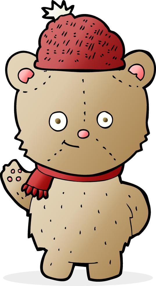 cartoon bear in hat vector