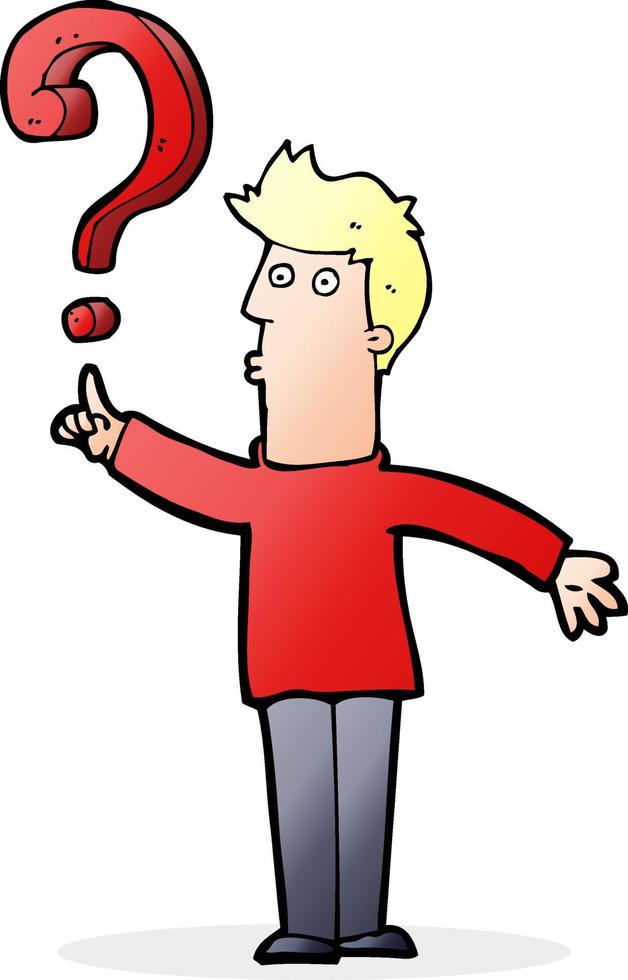 cartoon man asking question vector