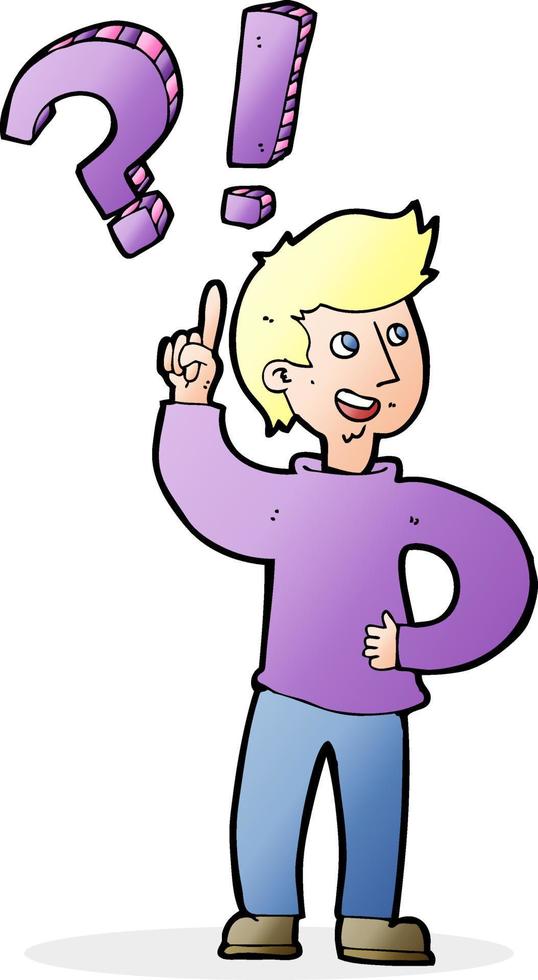 cartoon man asking question vector