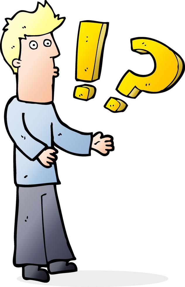 cartoon man asking question vector