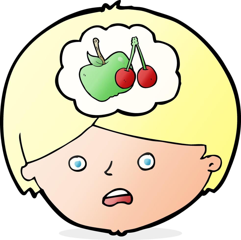 cartoon man thinking about healthy eating vector