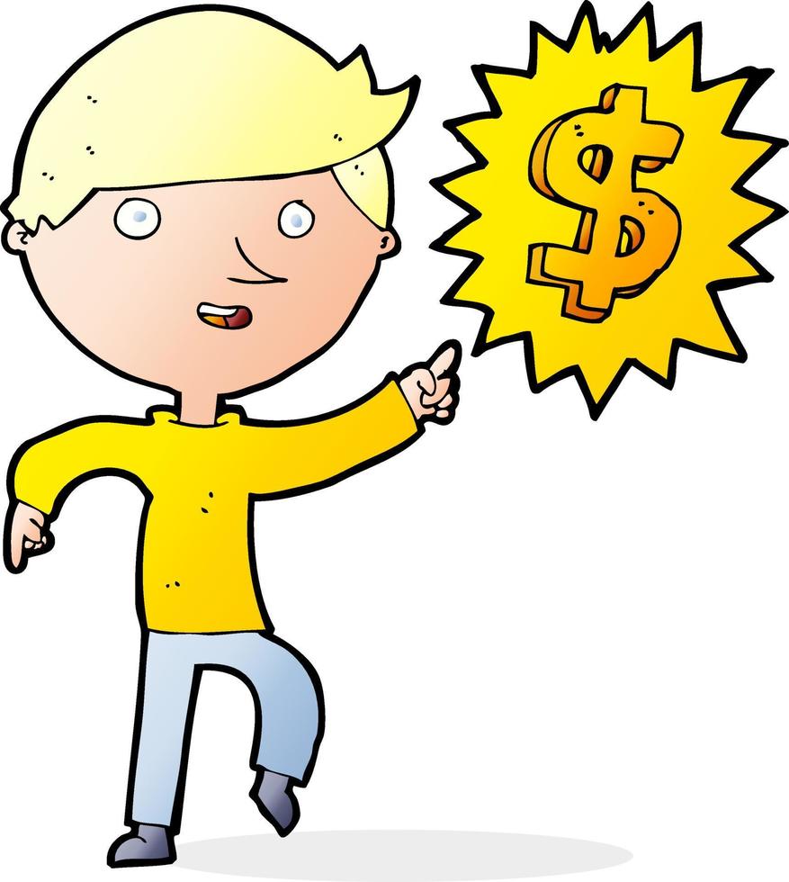 cartoon man with money idea vector