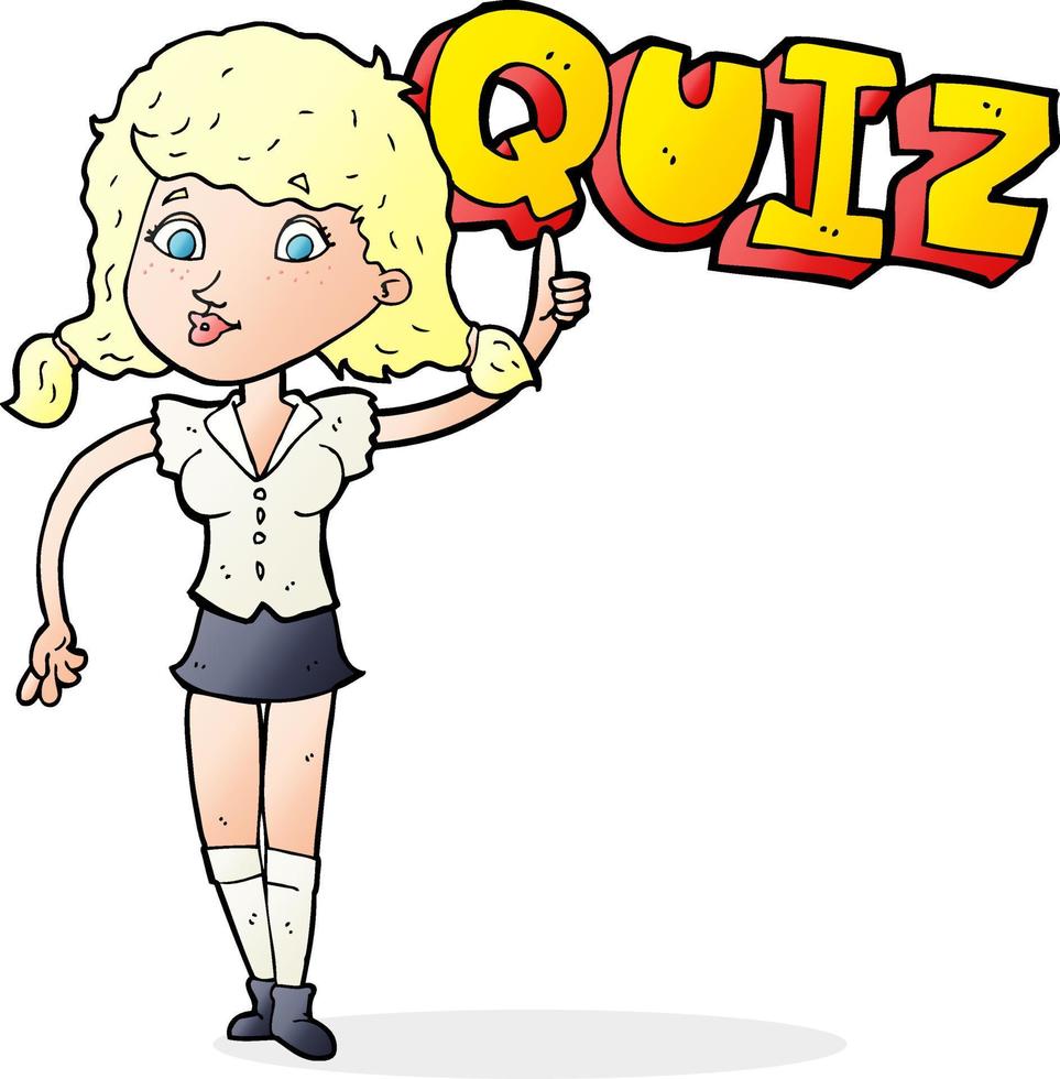 quiz sign cartoon vector