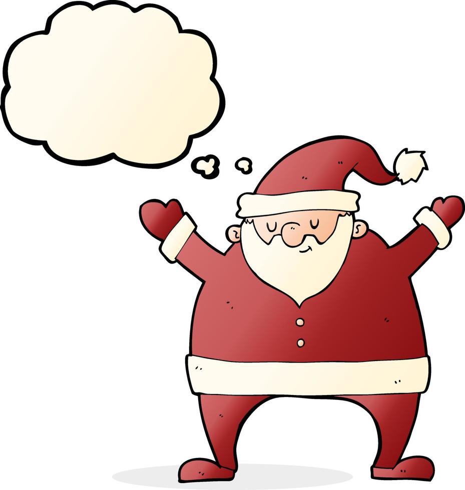 cartoon santa claus with thought bubble vector