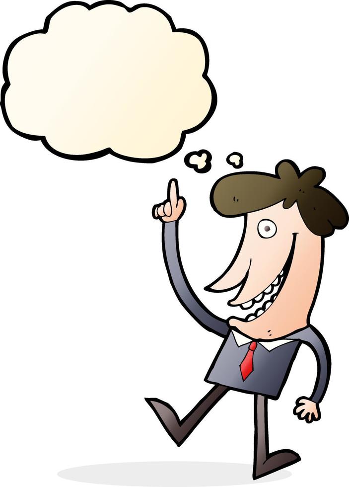 cartoon man with idea with thought bubble vector
