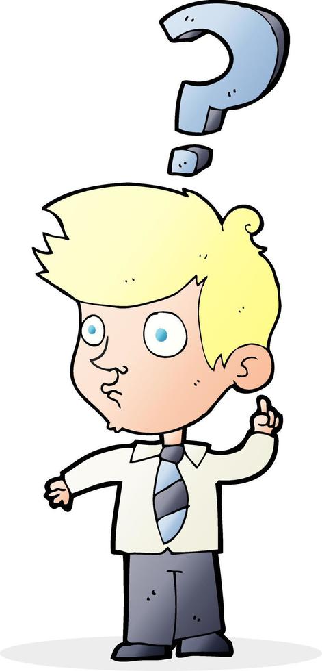 cartoon man asking question vector