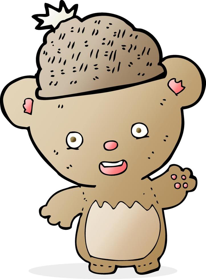 cartoon bear in hat vector