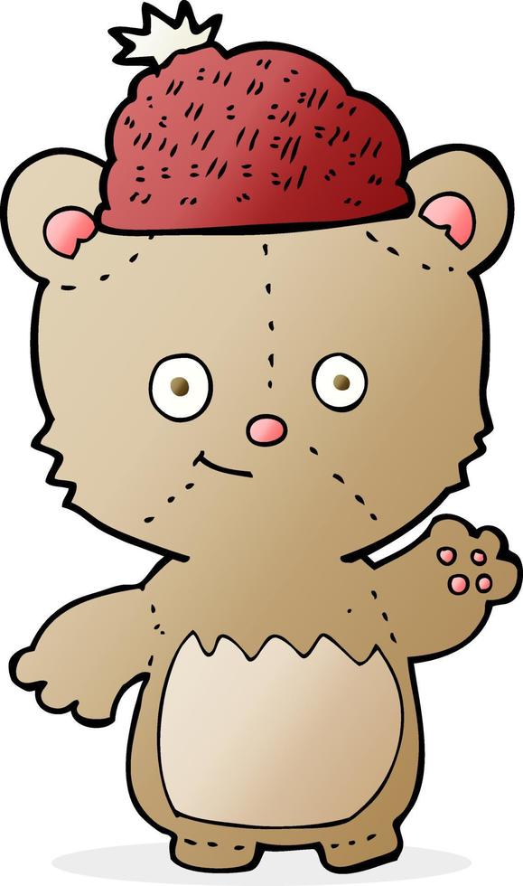 cartoon bear in hat vector