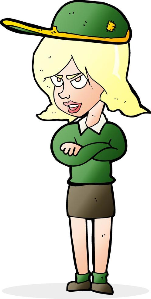 cartoon woman in uniform vector