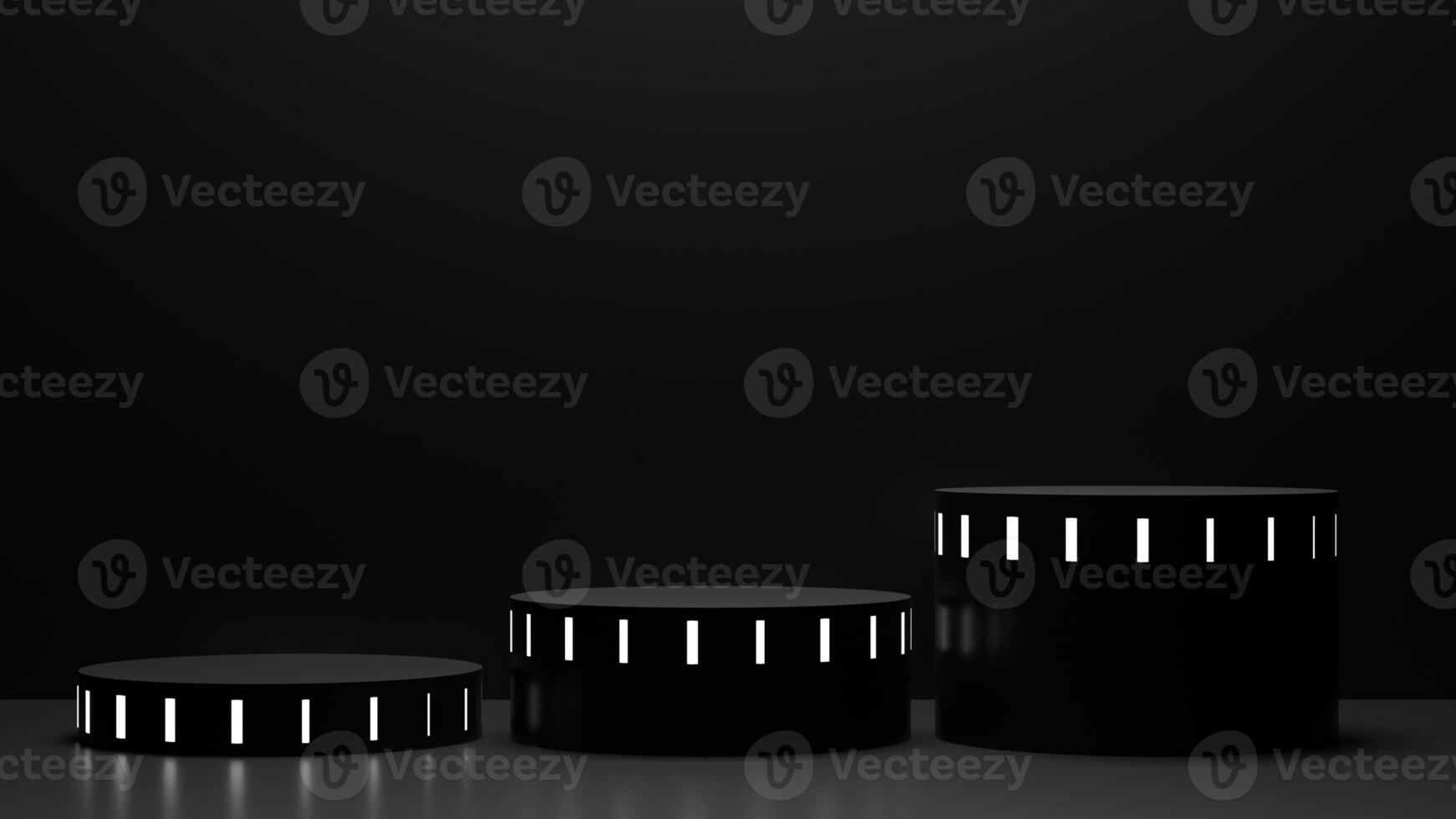 Three black boxes with white lines on them photo