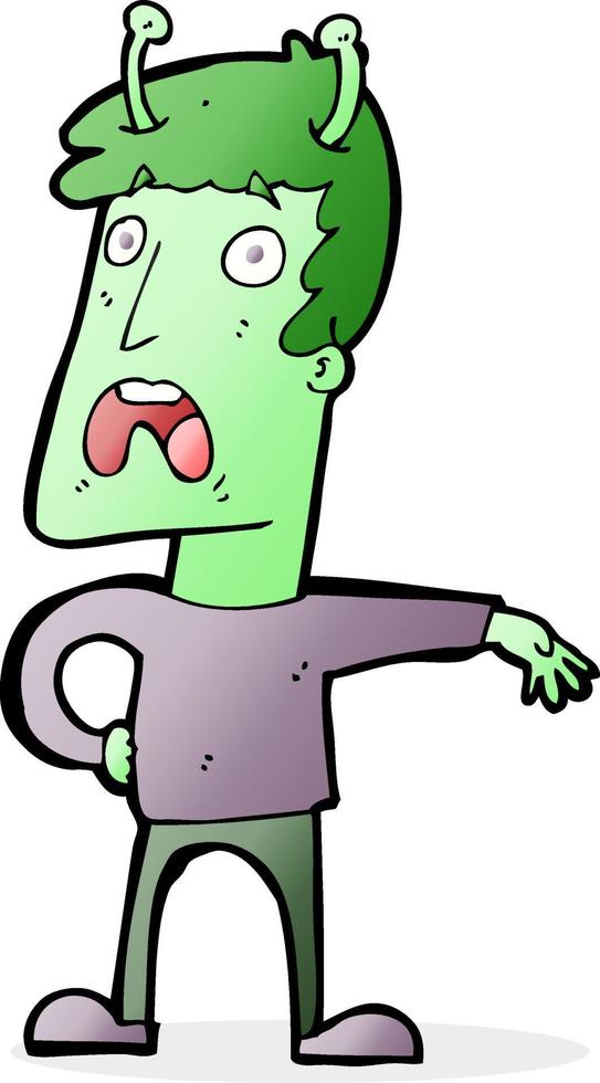 cartoon unhappy alien vector