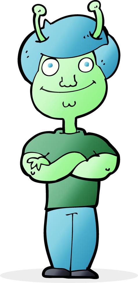 extraterrestre de dibujos animados vector