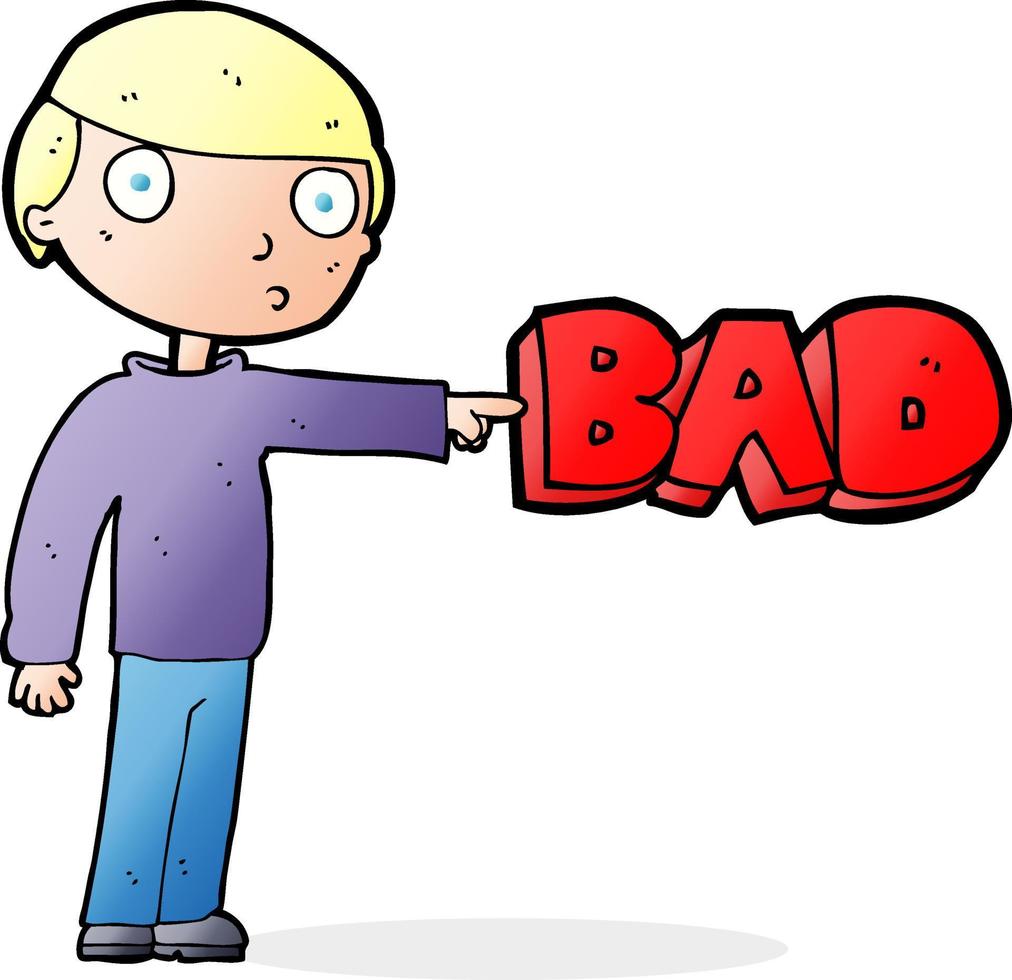 cartoon man pointing out the bad vector