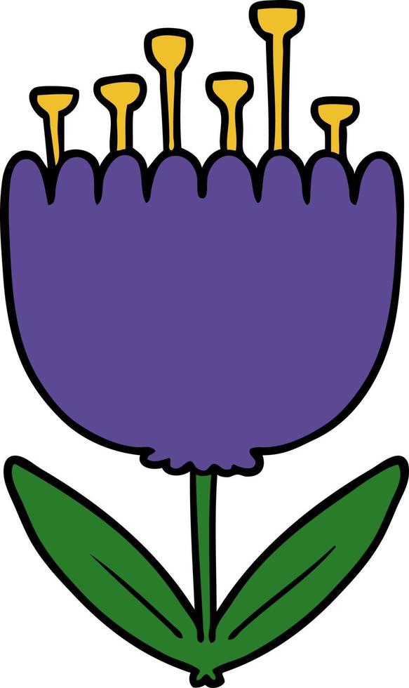 flat color style cartoon flower vector