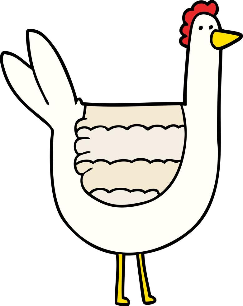flat color style cartoon chicken vector