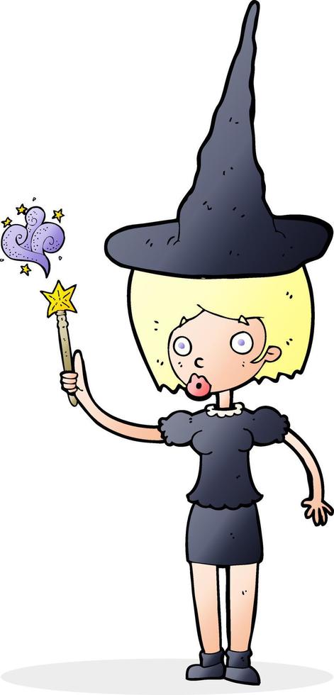 cartoon halloween witch vector