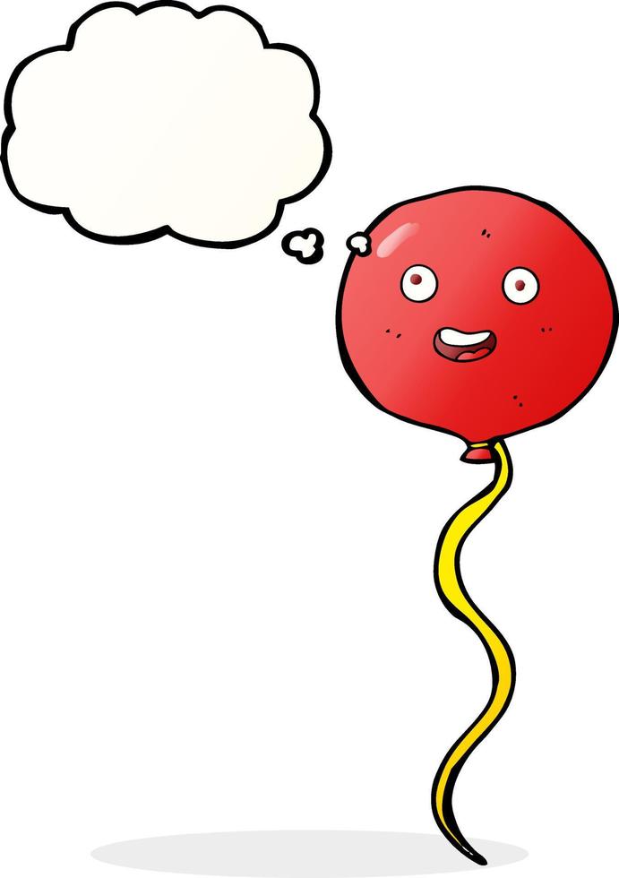 cartoon party balloon with thought bubble vector