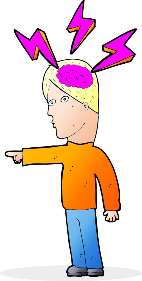 cartoon clever man vector