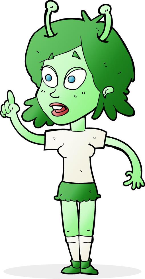 cartoon space alien vector
