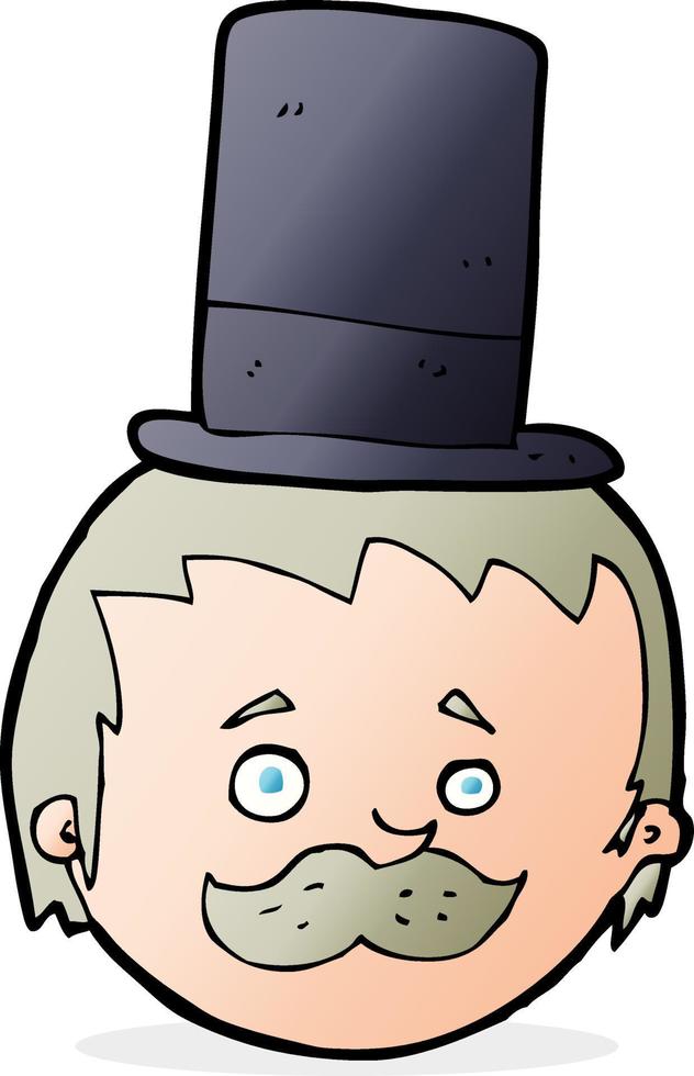 cartoon man wearing top hat vector