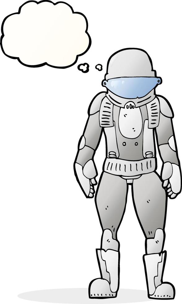 cartoon astronaut with thought bubble vector