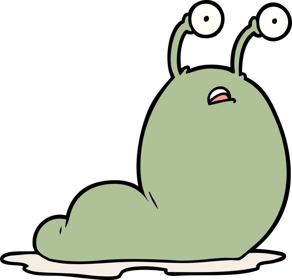 flat color style cartoon slug vector