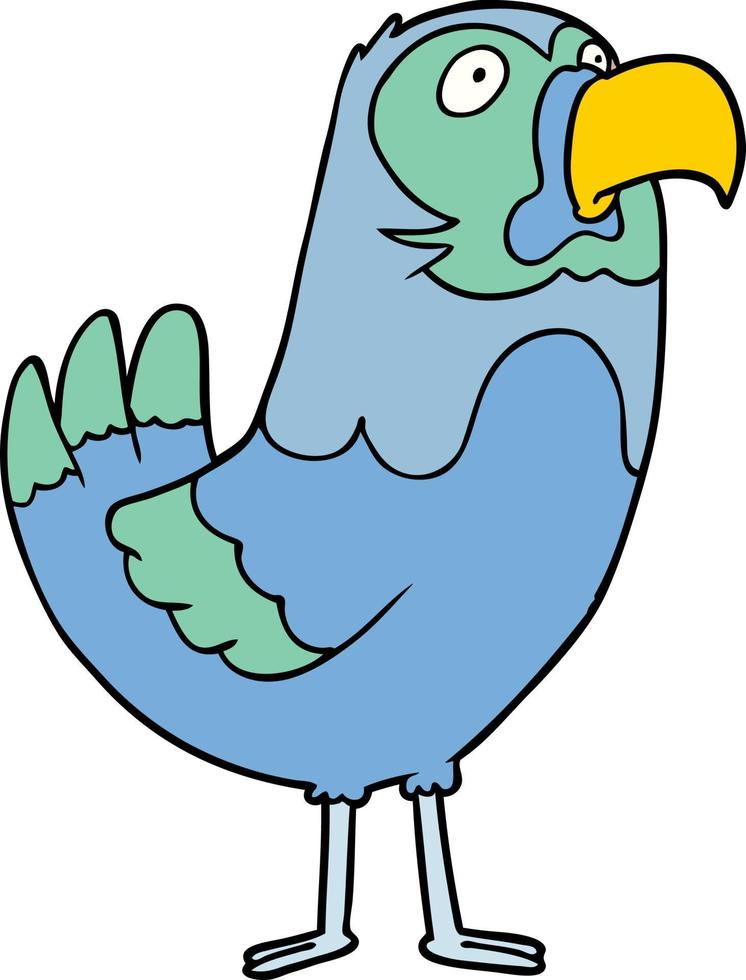 flat color style cartoon parrot vector