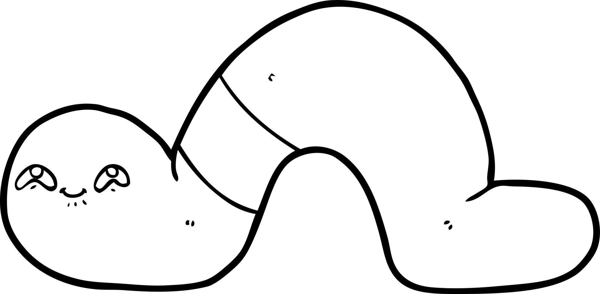 line drawing cartoon cartoon worm vector