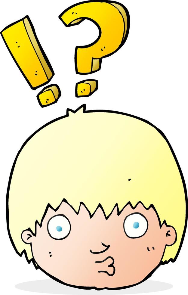 cartoon curious face vector