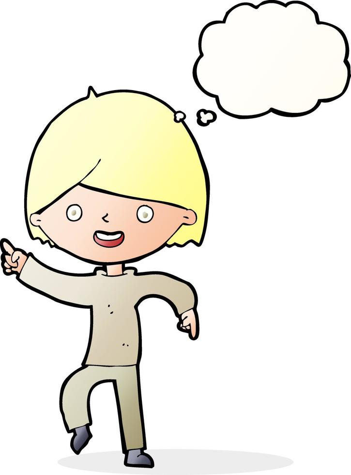 cartoon man pointing with thought bubble vector